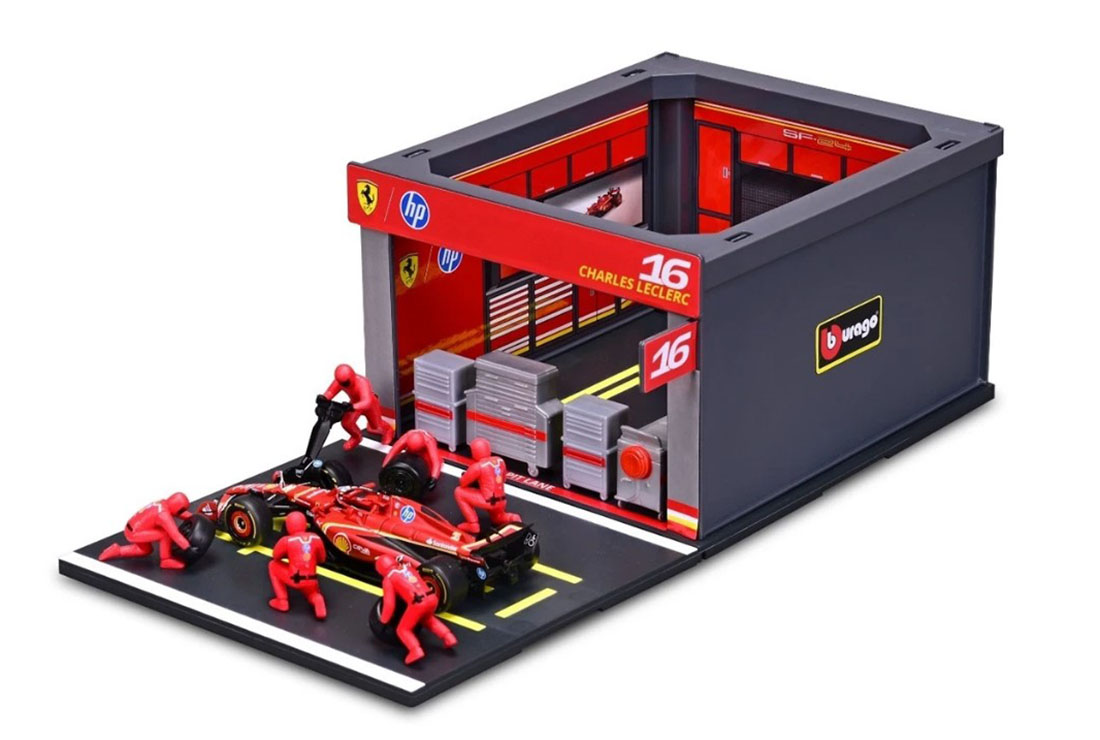 Coffret diorama garage pit-stop Ferrari SF24